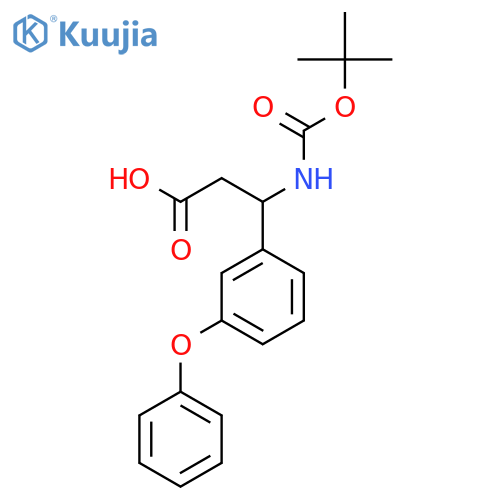 3-{(tert-butoxy)carbonylamino}-3-(3-phenoxyphenyl)propanoic acid structure