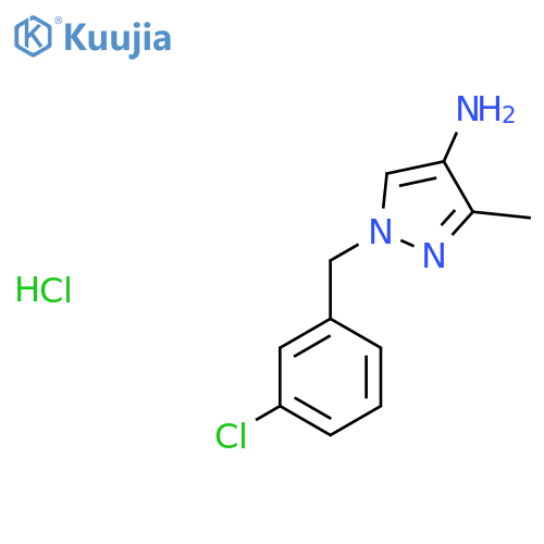 1-(3-chlorophenyl)methyl-3-methyl-1H-pyrazol-4-amine hydrochloride structure