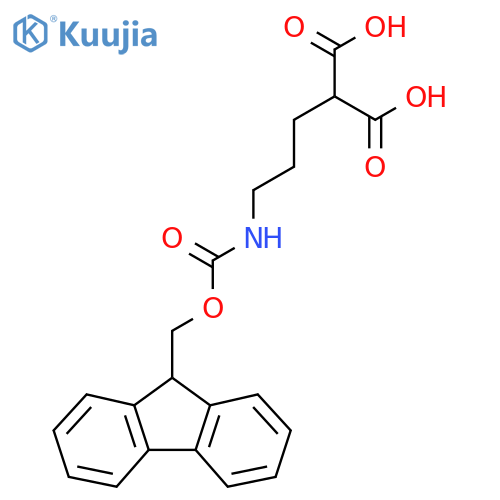 2-3-({(9H-fluoren-9-yl)methoxycarbonyl}amino)propylpropanedioic acid structure