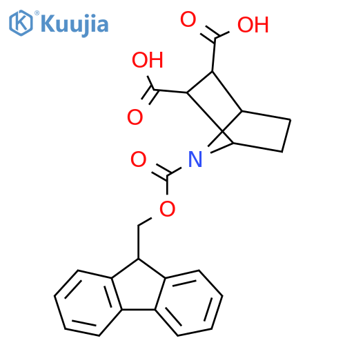 7-{[(9H-fluoren-9-yl)methoxy]carbonyl}-7-azabicyclo[2.2.1]heptane-2,3-dicarboxylic acid structure