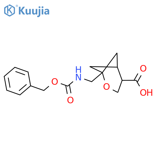 1-({(benzyloxy)carbonylamino}methyl)-2-oxabicyclo3.1.1heptane-4-carboxylic acid structure