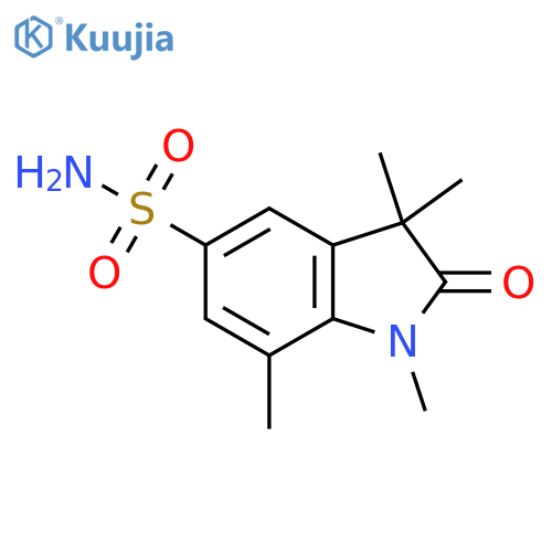 1,3,3,7-tetramethyl-2-oxo-2,3-dihydro-1H-indole-5-sulfonamide structure