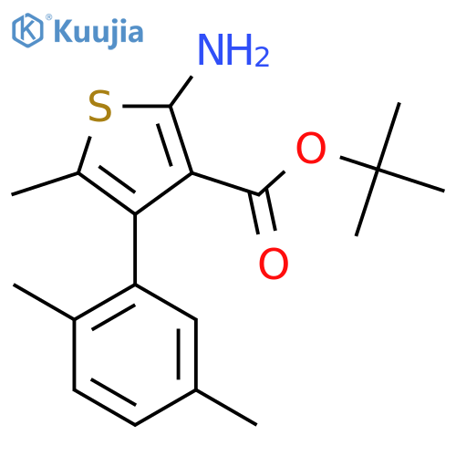 Tert-butyl 2-amino-4-(2,5-dimethylphenyl)-5-methylthiophene-3-carboxylate structure
