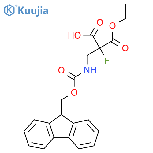3-ethoxy-2-({(9H-fluoren-9-yl)methoxycarbonyl}amino)methyl-2-fluoro-3-oxopropanoic acid structure