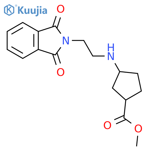 methyl 3-{2-(1,3-dioxo-2,3-dihydro-1H-isoindol-2-yl)ethylamino}cyclopentane-1-carboxylate structure