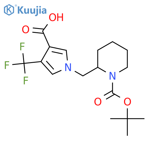 1-({1-(tert-butoxy)carbonylpiperidin-2-yl}methyl)-4-(trifluoromethyl)-1H-pyrrole-3-carboxylic acid structure