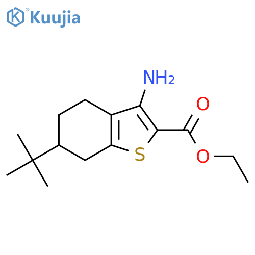 Ethyl 3-amino-6-tert-butyl-4,5,6,7-tetrahydro-1-benzothiophene-2-carboxylate structure