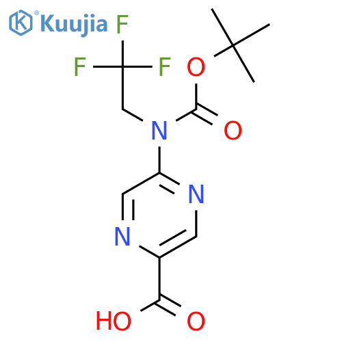 5-{(tert-butoxy)carbonyl(2,2,2-trifluoroethyl)amino}pyrazine-2-carboxylic acid structure