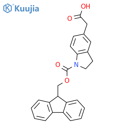 2-(1-{(9H-fluoren-9-yl)methoxycarbonyl}-2,3-dihydro-1H-indol-5-yl)acetic acid structure