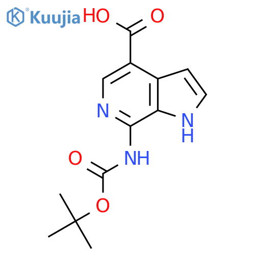 7-{(tert-butoxy)carbonylamino}-1H-pyrrolo2,3-cpyridine-4-carboxylic acid structure
