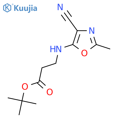 tert-butyl 3-(4-cyano-2-methyl-1,3-oxazol-5-yl)aminopropanoate structure
