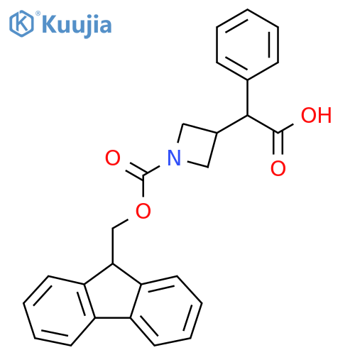 2-(1-{(9H-fluoren-9-yl)methoxycarbonyl}azetidin-3-yl)-2-phenylacetic acid structure