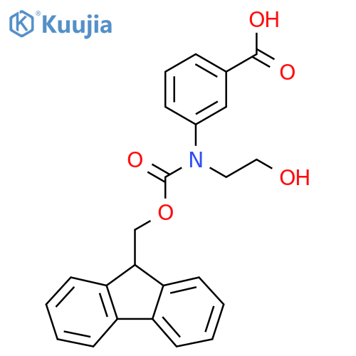 3-({(9H-fluoren-9-yl)methoxycarbonyl}(2-hydroxyethyl)amino)benzoic acid structure
