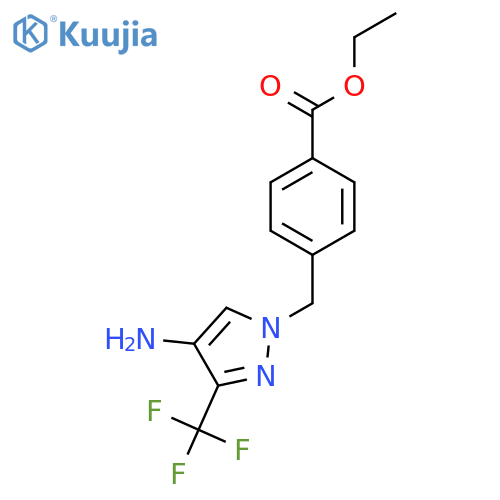 ethyl 4-{[4-amino-3-(trifluoromethyl)-1H-pyrazol-1-yl]methyl}benzoate structure