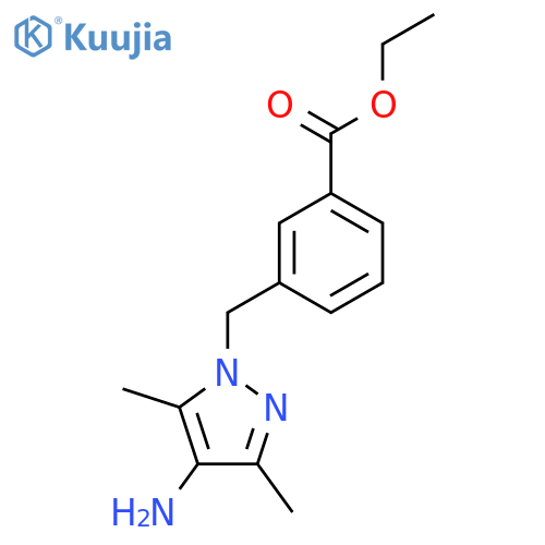 ethyl 3-(4-amino-3,5-dimethyl-1H-pyrazol-1-yl)methylbenzoate structure