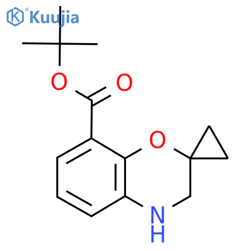 tert-butyl 3,4-dihydrospiro1,4-benzoxazine-2,1'-cyclopropane-8-carboxylate structure