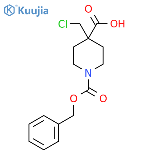 1-(benzyloxy)carbonyl-4-(chloromethyl)piperidine-4-carboxylic acid structure
