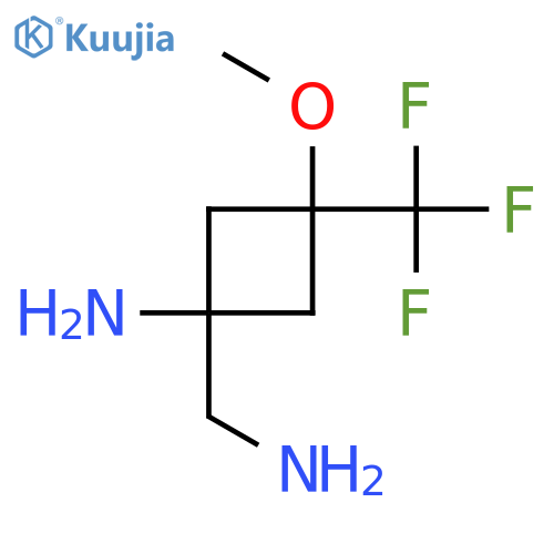 1-(Aminomethyl)-3-methoxy-3-(trifluoromethyl)cyclobutan-1-amine structure