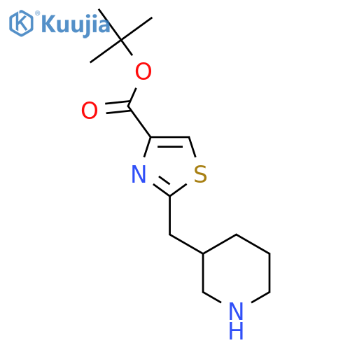 tert-butyl 2-(piperidin-3-yl)methyl-1,3-thiazole-4-carboxylate structure