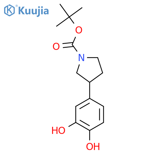 Tert-butyl 3-(3,4-dihydroxyphenyl)pyrrolidine-1-carboxylate structure