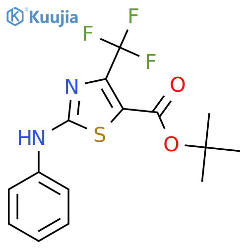 Tert-butyl 2-(phenylamino)-4-(trifluoromethyl)-1,3-thiazole-5-carboxylate structure