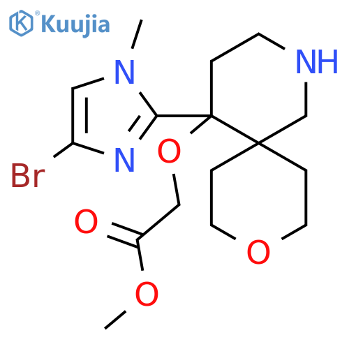 methyl 2-{[5-(4-bromo-1-methyl-1H-imidazol-2-yl)-9-oxa-2-azaspiro[5.5]undecan-5-yl]oxy}acetate structure