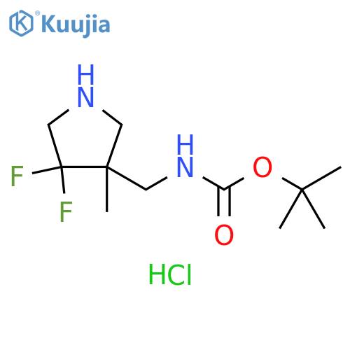 tert-butyl N-[(4,4-difluoro-3-methylpyrrolidin-3-yl)methyl]carbamate hydrochloride structure