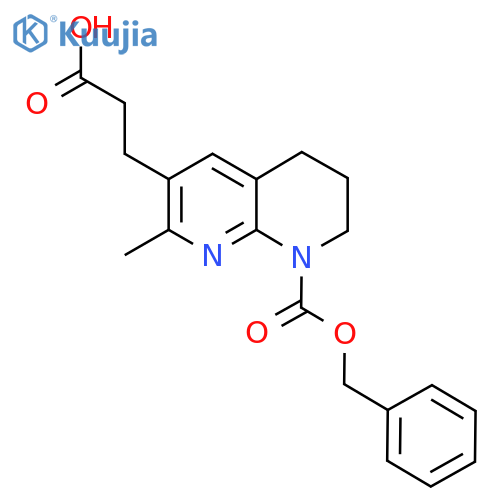 3-{8-(benzyloxy)carbonyl-2-methyl-5,6,7,8-tetrahydro-1,8-naphthyridin-3-yl}propanoic acid structure