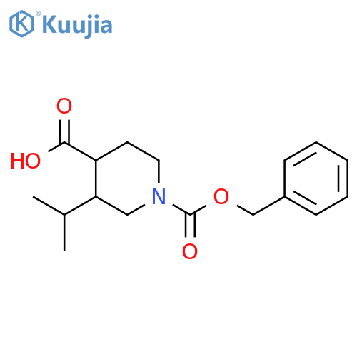 1-(benzyloxy)carbonyl-3-(propan-2-yl)piperidine-4-carboxylic acid structure