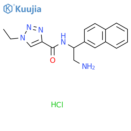 N-2-amino-1-(naphthalen-2-yl)ethyl-1-ethyl-1H-1,2,3-triazole-4-carboxamide hydrochloride structure