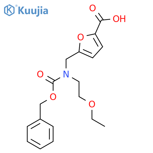 5-({(benzyloxy)carbonyl(2-ethoxyethyl)amino}methyl)furan-2-carboxylic acid structure