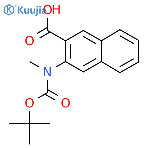 3-{(tert-butoxy)carbonyl(methyl)amino}naphthalene-2-carboxylic acid structure