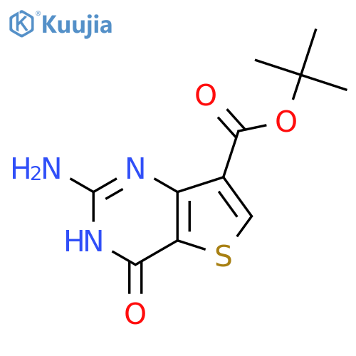tert-butyl 2-amino-4-oxo-1H,4H-thieno3,2-dpyrimidine-7-carboxylate structure