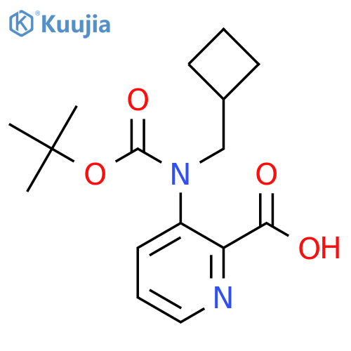 3-{(tert-butoxy)carbonyl(cyclobutylmethyl)amino}pyridine-2-carboxylic acid structure
