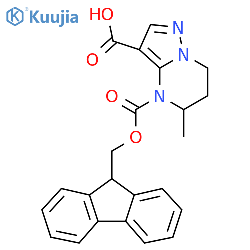4-{(9H-fluoren-9-yl)methoxycarbonyl}-5-methyl-4H,5H,6H,7H-pyrazolo1,5-apyrimidine-3-carboxylic acid structure