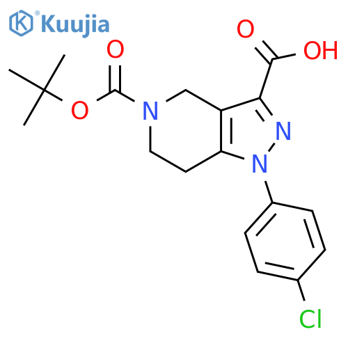 5-(tert-butoxy)carbonyl-1-(4-chlorophenyl)-1H,4H,5H,6H,7H-pyrazolo4,3-cpyridine-3-carboxylic acid structure