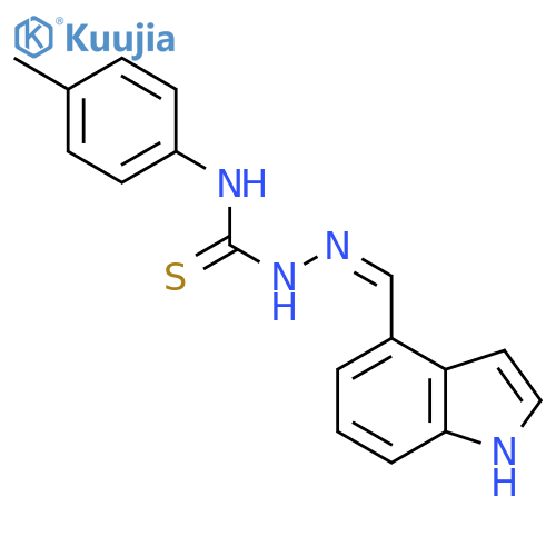 3-(Z)-(1H-indol-4-yl)methylideneamino-1-(4-methylphenyl)thiourea structure