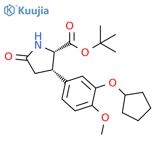 (3S)-3-[3-(Cyclopentyloxy)-4-methoxyphenyl]-5-oxo-L-proline 1,1-dimethylethyl ester structure
