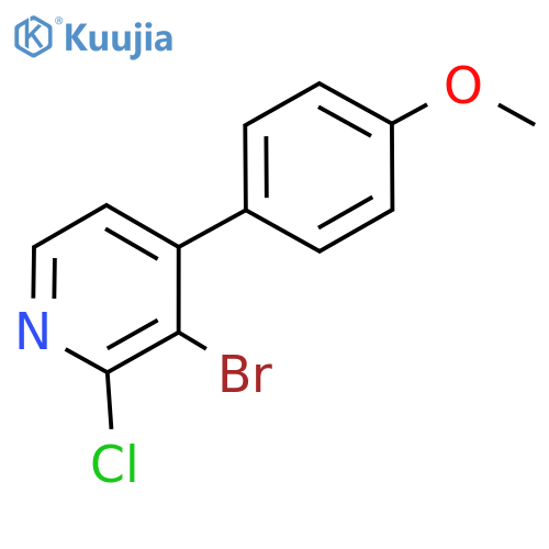 Pyridine, 3-bromo-2-chloro-4-(4-methoxyphenyl)- structure