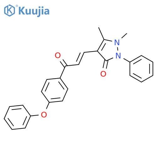 3H-Pyrazol-3-one,1,2-dihydro-1,5-dimethyl-4-[3-oxo-3-(4-phenoxyphenyl)-1-propen-1-yl]-2-phenyl- structure