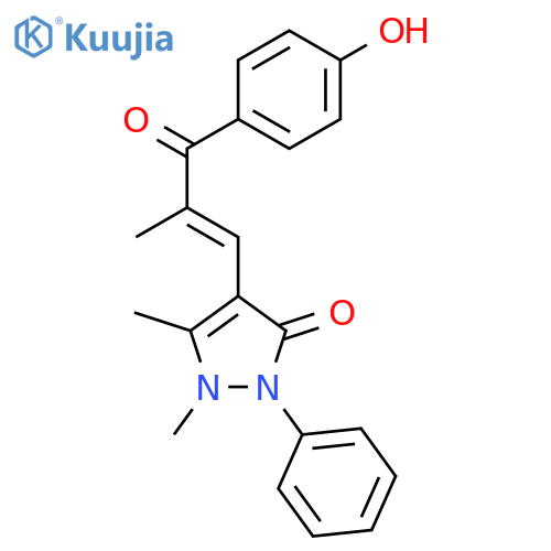 3H-Pyrazol-3-one,1,2-dihydro-4-[3-(4-hydroxyphenyl)-2-methyl-3-oxo-1-propen-1-yl]-1,5-dimethyl-2-phenyl- structure