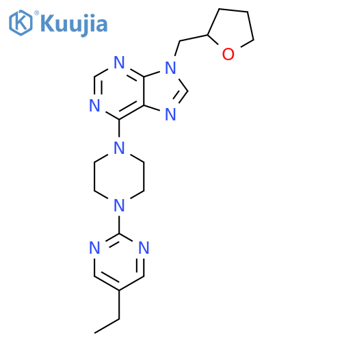 6-[4-(5-ethylpyrimidin-2-yl)piperazin-1-yl]-9-[(oxolan-2-yl)methyl]-9H-purine structure
