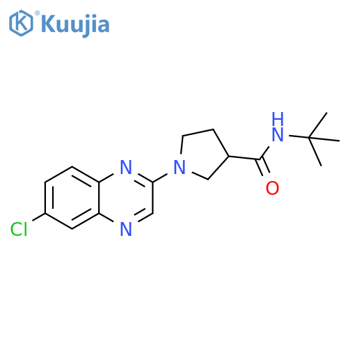 N-tert-butyl-1-(6-chloroquinoxalin-2-yl)pyrrolidine-3-carboxamide structure