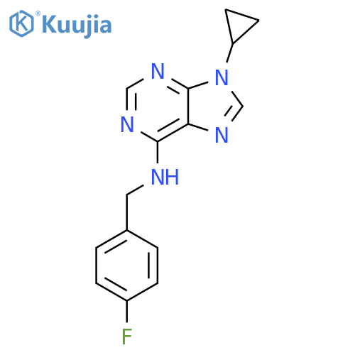 9-Cyclopropyl-N-[(4-fluorophenyl)methyl]-9H-purin-6-amine structure