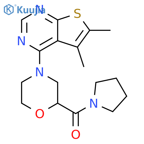 4-{5,6-dimethylthieno[2,3-d]pyrimidin-4-yl}-2-(pyrrolidine-1-carbonyl)morpholine structure