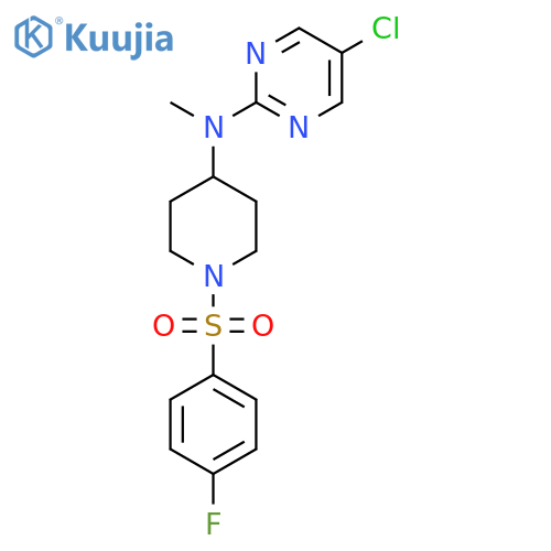 5-chloro-N-[1-(4-fluorobenzenesulfonyl)piperidin-4-yl]-N-methylpyrimidin-2-amine structure