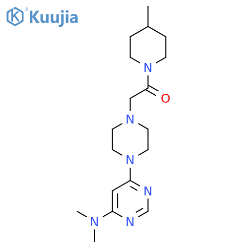 2-{4-[6-(Dimethylamino)pyrimidin-4-yl]piperazin-1-yl}-1-(4-methylpiperidin-1-yl)ethan-1-one structure