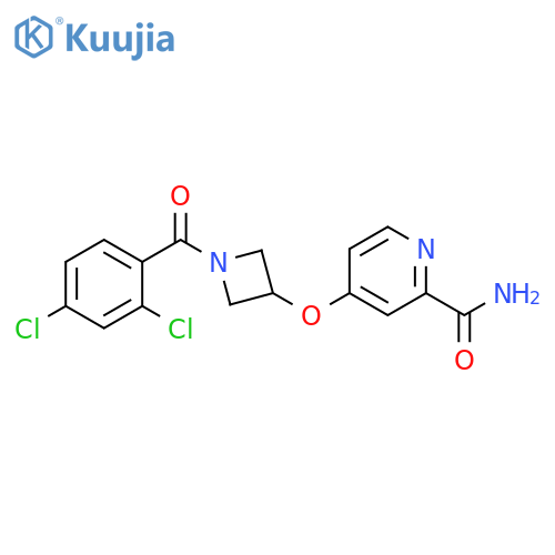 4-{[1-(2,4-dichlorobenzoyl)azetidin-3-yl]oxy}pyridine-2-carboxamide structure