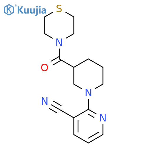 2-[3-(Thiomorpholine-4-carbonyl)piperidin-1-yl]pyridine-3-carbonitrile structure