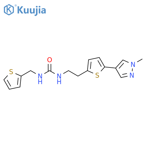 3-{2-[5-(1-methyl-1H-pyrazol-4-yl)thiophen-2-yl]ethyl}-1-[(thiophen-2-yl)methyl]urea structure